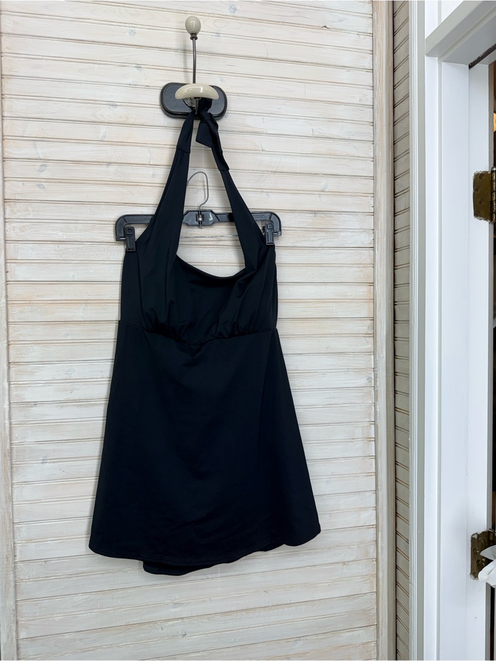 Lands' End 1X Black Halter One-Piece Swimdress NWT